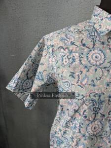 Chemise d'été décontractée pour homme à manches courtes en coton 100% avec imprimé cachemire, col rabattu, respirante et à séchage rapide - Product Image 6
