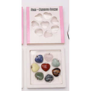 Caja de Ágata Natural en Forma de Corazón, Cristal Pulido, 25x28x10mm, Grabado Láser, para el Día de San Valentín, Decoración del Hogar - Product Image 1