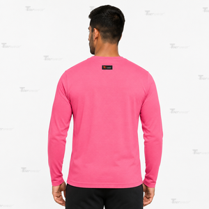 Mens <b>Moisture</b> <b>Wicking</b> Long Sleeve <b>T</b> <b>Shirts</b> Quick Dry Performance Fabric Crew Neck Full Sleeve 100% Cotton Eco-Friendly Sport - Product Image 4