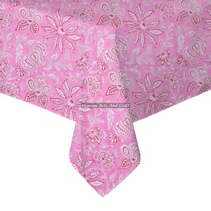Mantel Cuadrado de Algodón con Estampado de Bloques de 120 Pulgadas, Estilo Real, Personalizado para Fiestas y Bodas, Venta al Por Mayor Directo del Fabricante de Jaipur - Product Image 2
