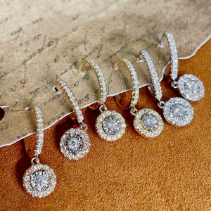 Pendientes de Aro Bali con Diamantes Redondos Cultivados en Laboratorio, Certificados por IGI, DEF VVS VS, Oro, Plata, Corte Redondo Clásico, Pendientes de Aro Circulares - Product Image 5