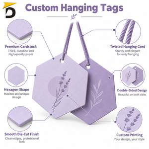 Etiquetas colgantes impresas personalizadas con impresión detallada, material de papel resistente y acabado impecable para prendas, accesorios y artículos de venta al por menor. - Product Image 6