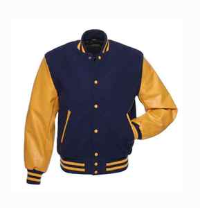 Custom Team Embroidery Logo Print Name <b>Leather</b> Sleeves Bomber Baseball Winter Varsity <b>Jacket</b> for <b>Men</b> - Product Image 3