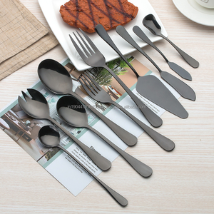 Ensemble de couverts 4 pièces en acier inoxydable noir de style américain de luxe de vente chaude - Product Image 2