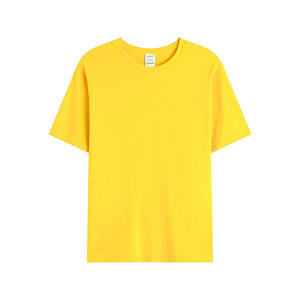 Camiseta de Manga Corta con Cuello Redondo, Corte Regular, Color Sólido, Estilo Casual, Tejido de Punto, 100% Algodón - Product Image 3