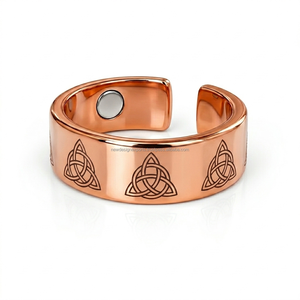 Joyería Devocional Bio Magnética al por Mayor • Anillo Ajustable Triquetra Wiccan Unisex - Product Image 1