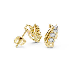 Dreamy Dunes 10K Gold Signature Designer Pendientes para mujer con diamantes CVD de corte rosa - Product Image 3