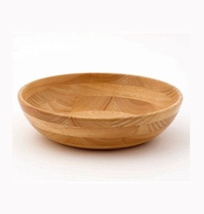 Bol de service en bois naturel sculpté à la main, rond, écologique, style nordique, pour aliments, salades, fruits - Product Image 2