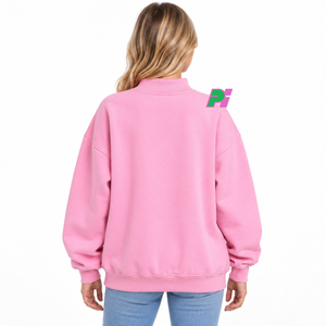 Sudadera de cuello alto para mujer Pook International, con parche bordado de la bandera del estado de Arizona, estilo casual y holgado. - Product Image 4