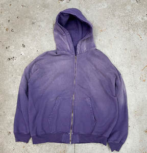 Sweat à capuche zippé 100 % coton personnalisé, le plus vendu, pour hommes et femmes, 450 grammes, uni, entièrement zippé, hiver, brodé - Product Image 1