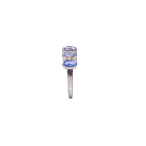 Anillo Clásico de Plata de Ley 925 Chapado en Oro con Topacio Azul para Mujer, Joyería para Bodas - Product Image 3