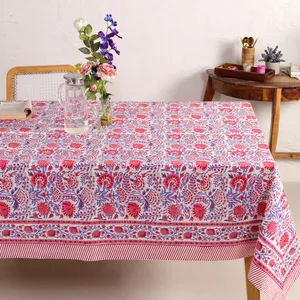 Mantel de Algodón Estampado Floral Lavado, Hecho a Mano en India, de Primera Calidad, Personalizable, para Hogar, Hotel, Restaurante - Product Image 4