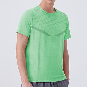 Camiseta Informal Sólida para Hombre, Poliéster/Algodón, Logotipo Frontal Personalizado, Impresión Personalizada, Manga Corta, Secado Rápido, Transpirable, para Gimnasio y Deportes - Product Image 4