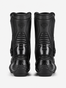 Bottes de moto mi-mollet en cuir véritable imperméables, respirantes, légères, avec fermeture éclair, semelle extérieure en caoutchouc, toutes saisons, noires, vente en gros - Product Image 2