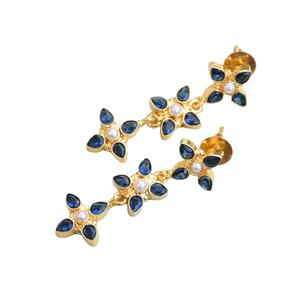 Aretes de Aro de Latón al por Mayor, Piedra Semipreciosa Natural, Alto Pulido, Chapado en Oro, Sin Níquel, Duradero, Listo para Enviar al por Mayor - Product Image 1