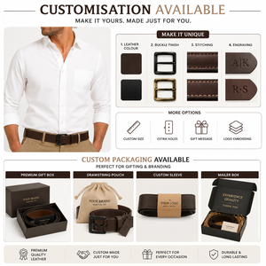 Cinturón Casual Premium para Hombre en Verde Oliva y Marrón, 40 mm de Ancho, Hebilla Ajustable Estilo Western - Product Image 5