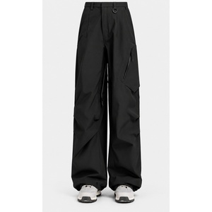 Pantalon cargo unisexe beige grande taille à jambes larges, poches zippées, imperméable 10 000 mm, coupe-vent, évacuation de l'humidité, respirant, Rip-Stop - Product Image 4