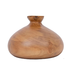 Exquisito Florero de Madera Tallado a Mano, Ligero, Ecológico, de Diseño Clásico, Adornado con Flores Artificiales Vibrantes - Product Image 1