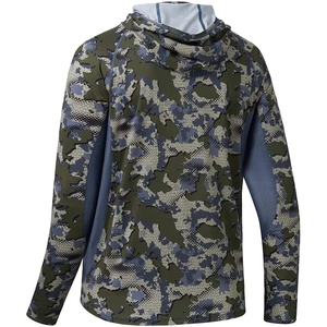Sweat à capuche camouflage pour homme à manches longues, séchage rapide, avec masque intégré, coupe classique, pour l'été et les loisirs - Product Image 3