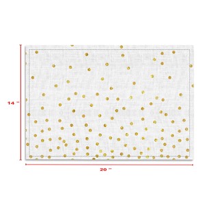 Mantel Individual de Lino Blanco con Diseño de Puntos, Mantel Individual de Algodón Ecológico de Calidad Suave para Navidad - Product Image 6