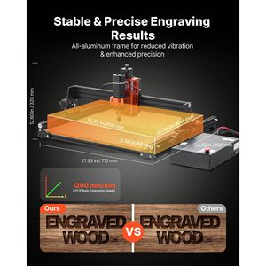 Máquina Fresadora CNC de 3 Ejes con Husillo de 300W, Área de Trabajo de 15.75 x 15.75 x 2.36, Controlador Offline, Estructura de Aleación de Aluminio para Madera - Product Image 3