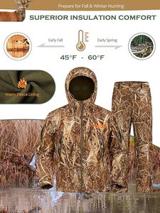 Ensemble veste et pantalon de chasse camouflage pour homme, vêtements d'extérieur imperméables en softshell, équipement d'automne, vêtements à manches longues à motifs - Product Image 6