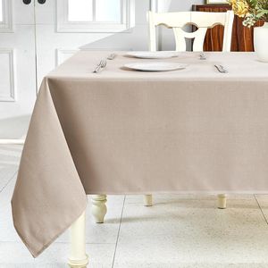 Tovaglia Rettangolare Impermeabile in Lino Testurizzato Color Kaki, Antimacchia e Antipiega per Tavoli da Pranzo - Product Image 2