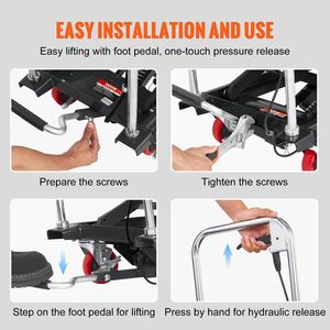 Carrello Elevatore Idraulico Manuale a Forbice Singola, Capacità 227 kg, Altezza di Sollevamento 72,4 cm, 4 Ruote Antiscivolo in PA per Carico Merci - Product Image 6