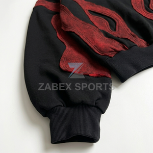 Sudadera con capucha bordada de estilo vintage, corte holgado, doble capucha, de algodón grueso, ropa exterior informal. - Product Image 5