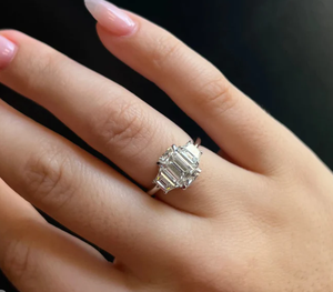 Top Selling Custom 925 Sterling <b>Silver</b> Jewelry 1ct <b>Emerald</b> Cut Alexandrite Diamond Vintage Heart Engagement Gift <b>Rings</b> for Women - Product Image 2