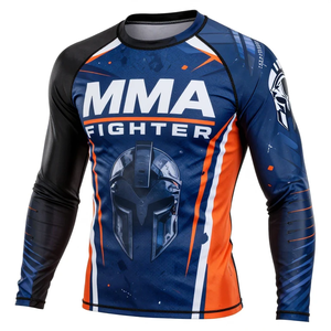Camisetas de compresión MMA sublimadas de manga larga de secado rápido para hombre, tallas grandes, Rash Guard Bjj, Rash Guard MMA, Rash Guards en venta - Product Image 1