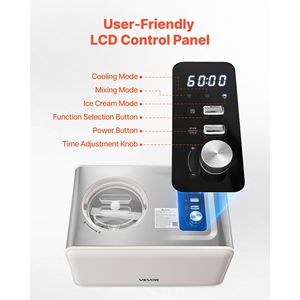 Gelatiera Elettrica Automatica da 2 Litri con Compressore Integrato, Nessun Precongelamento Necessario, 3 Modalità Disponibili - Product Image 4