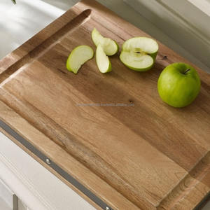 Planche à découper en bois rectangulaire traditionnelle planche à découper en bois dur faite à la main plateau de cuisine rustique pour le pain - Product Image 6