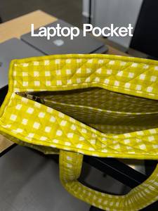 National Fashion <b>Yellow</b> Hand Block Printed Floral Print Cotton Large Tote <b>Bag</b> for Women with Zipper Shopping Beach Use Gift Her - Product Image 2