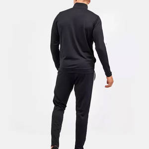Men’s Gray Tracksuit Set <b>Zip</b> Up Jacket and <b>Jogger</b> Pants Sportswear Two Piece Training Suit with Side Stripe Design - Product Image 5