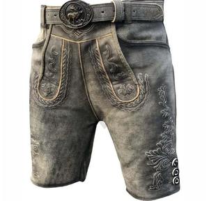 Shorts en cuir suédé véritable pour homme, style Lederhosen bavarois Oktoberfest, sur mesure, écologiques, à taille mi-haute, traditionnels, avec devant uni - Product Image 5