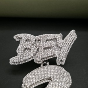 Letter Bail Custom <b>Pendant</b> VVS Moissanite Hip Hop <b>Pendant</b> Custom Name Letter <b>Pendant</b> Customized Luxury <b>Initial</b> Letter <b>Pendant</b> - Product Image 2
