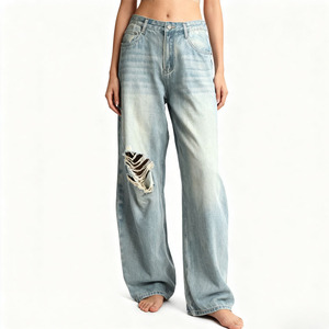 Venta de Fábrica: Jeans de Mezclilla de Pierna Ancha para Mujer, Tallas Grandes, Elegantes y Holgados - Product Image 2