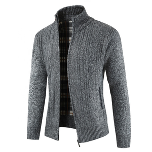 Chaqueta al por mayor para hombre, cárdigan grueso, chaqueta bomber con cuello alto para hombre - Product Image 2