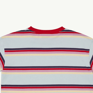 Colección Casual de Verano, Camiseta de Manga Corta con Cuello Redondo y Diseño a Rayas, Corte Cómodo y Costuras Resistentes para Niños - Product Image 5