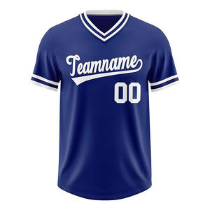 Camiseta de béisbol negra personalizada con cuello en V, manga corta, poliéster que absorbe la humedad, nombre del equipo impreso, ropa para adultos para hombre - Product Image 6