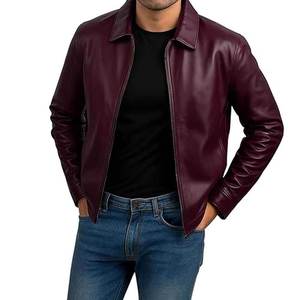 New Super Stylish <b>Brown</b> <b>Mens</b> Biker Winter Waterproof Reversible <b>Leather</b> <b>Jacket</b> Fully Customized 100 Percent Original Sheepskin - Product Image 3