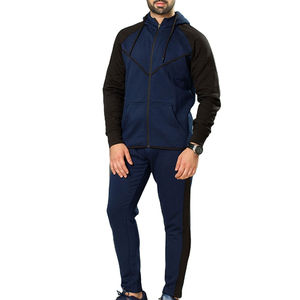 Nouvel ensemble de survêtement hiver 2026 personnalisé pour homme : sweat à capuche zippé et pantalon de jogging, doublure polaire 100 % polyester, taille élastique, tissu épais - Product Image 4