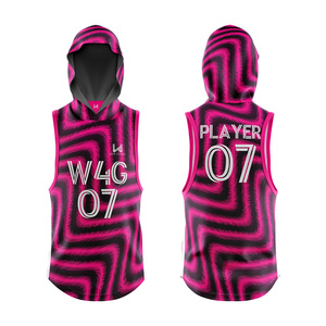 Maillots de football américain 7v7 unisexes à capuche sans manches personnalisés par sublimation, en polyester anti-humidité, imprimé géométrique, pour toutes les saisons - Product Image 3