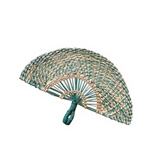 <b>Hand</b> <b>Fan</b> Natural Seagrass Handfan for Gift Shop - Folding Festival Product - Tropical Handheld <b>Fan</b> - Product Image 1