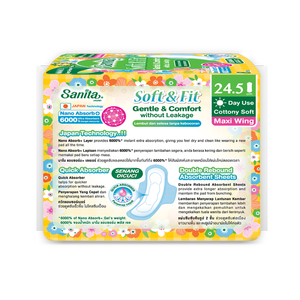 Almohadillas sanitarias ultrafinas de 24,5 cm para mujer Sanita, suaves y ajustadas, de algodón superabsorbente, desechables de alta absorción - Product Image 2
