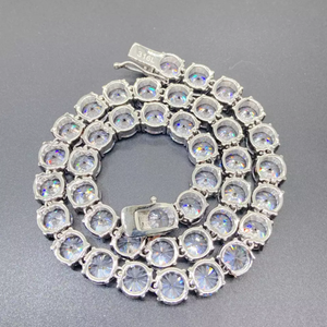 Cadena Cubana de Plata de Ley 925 con Piedra de Moissanita de Corte Brillante, Collar Hip Hop para Hombre y Mujer, Chapado en Rodio, Precio de Fábrica - Product Image 1