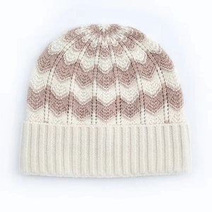 Unisex Hand Knitted Beanie Hat Geometric Pattern Acrylic <b>Winter</b> <b>Cap</b> Casual Wear for Adults - Product Image 1