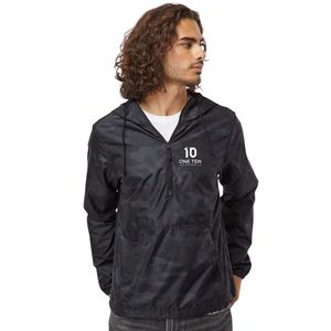 Lightweight Pullover Anorak Windbreaker <b>Jacket</b> Hooded <b>Half</b> <b>Zip</b> Packable Outdoor Casual Athletic Water Resistant Coat for Travel - Product Image 1