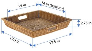 Rattan Square Serving <b>Tray</b> Honey Brown Handwoven <b>Decorative</b> Serving <b>Tray</b> for Tea Coffee Snacks Rustic Home Decor Organizer - Product Image 6